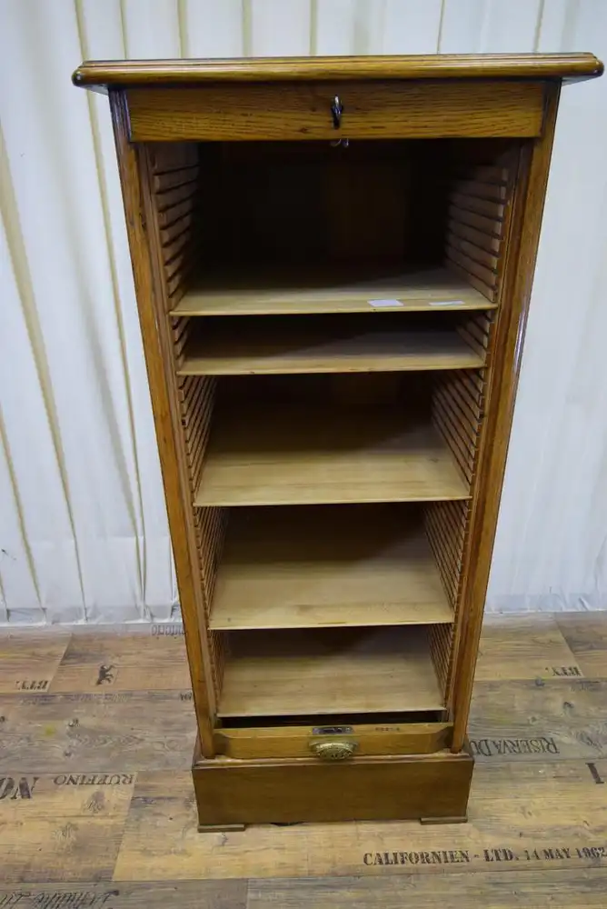 Rollladen Büroschrank Jugendstil um 1910 Eiche  2