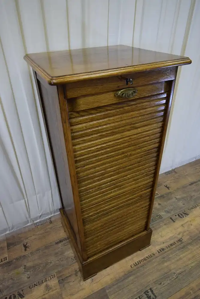 Rollladen Büroschrank Jugendstil um 1910 Eiche  4