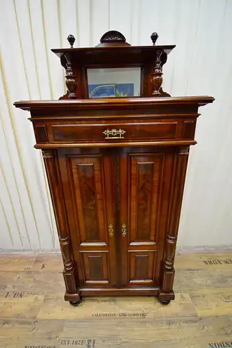 Vertiko mit Aufsatz Historismus um 1870 Mahagoni 