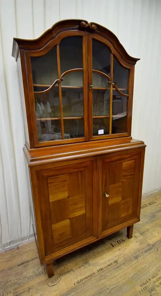 Aufsatz Vitrine um 1915 Art Deco Mahagoni  0