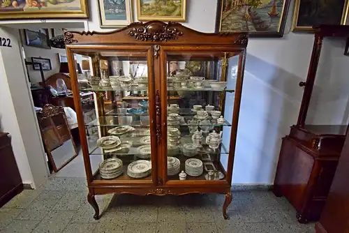 Vitrine Art Deco um 1920 Mahagoni