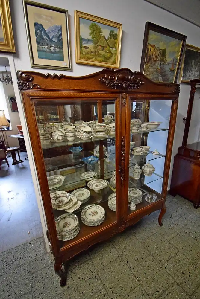 Vitrine Art Deco um 1920 Mahagoni 2