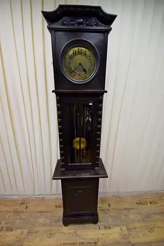 Standuhr Jugenstil um 1900 Eiche dunkel 