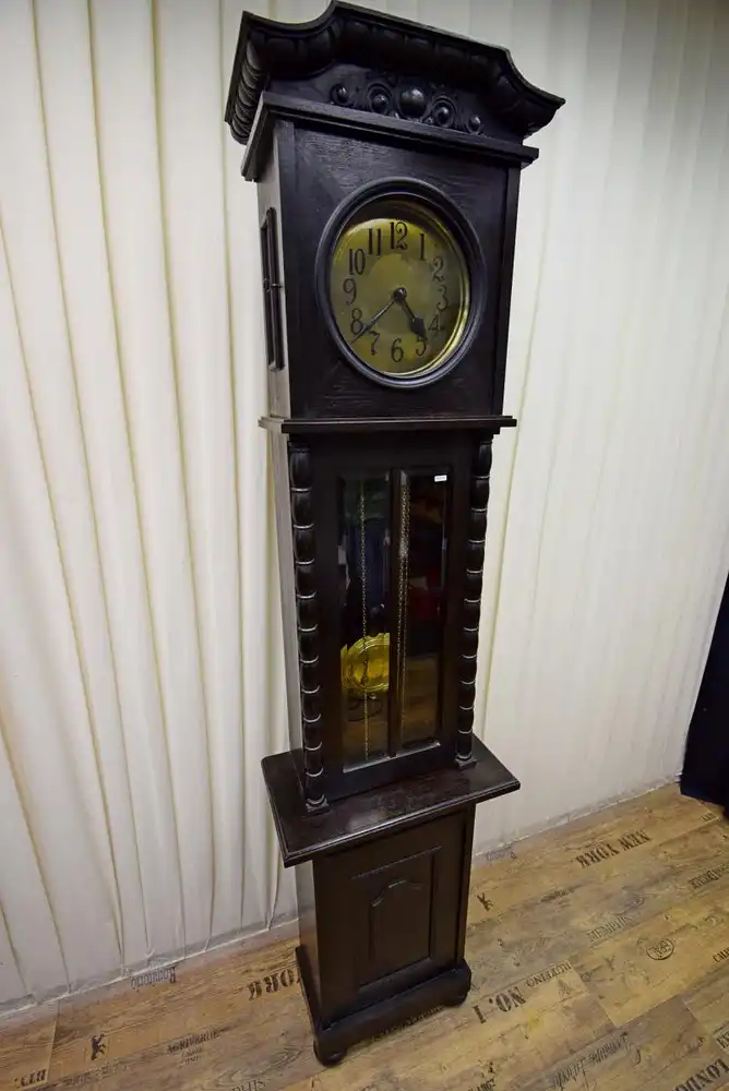 Standuhr Jugenstil um 1900 Eiche dunkel  1