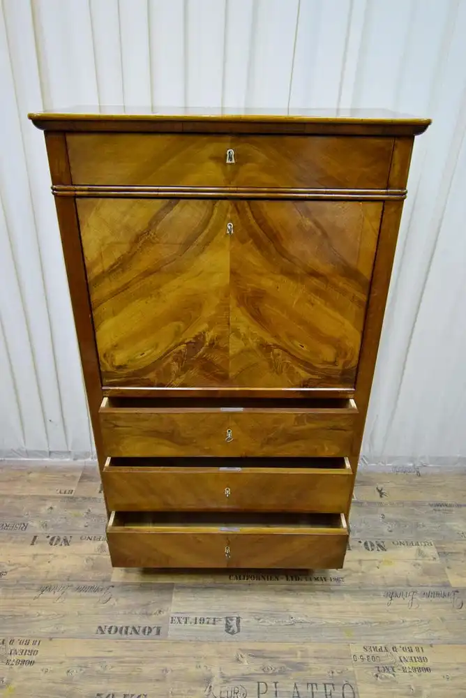 Sekretär Biedermeier um 1850 Nussbaum  1
