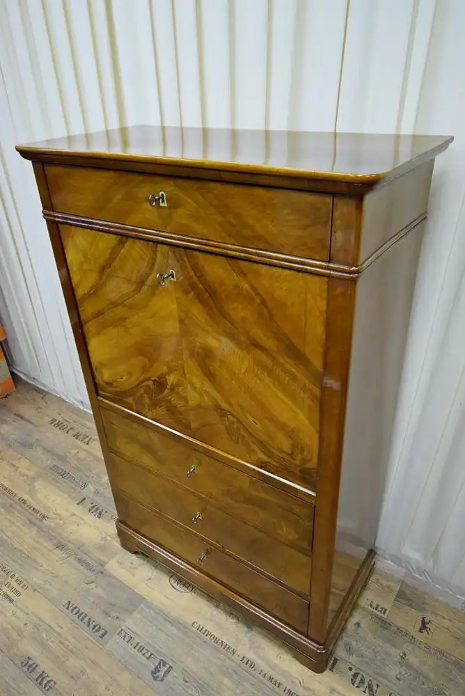 Sekretär Biedermeier um 1850 Nussbaum  2