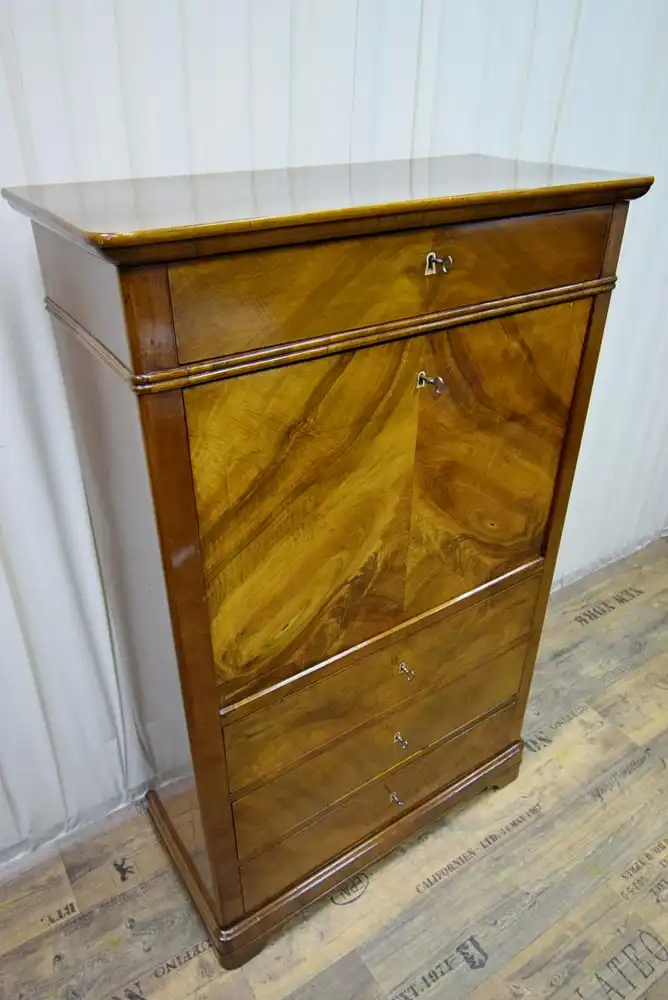 Sekretär Biedermeier um 1850 Nussbaum  3