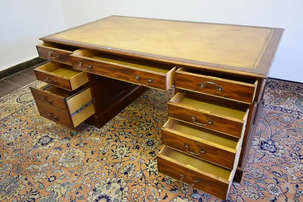 Schreibtisch Georgian Style Mahagoni Replic Fa. Wiechmann 1