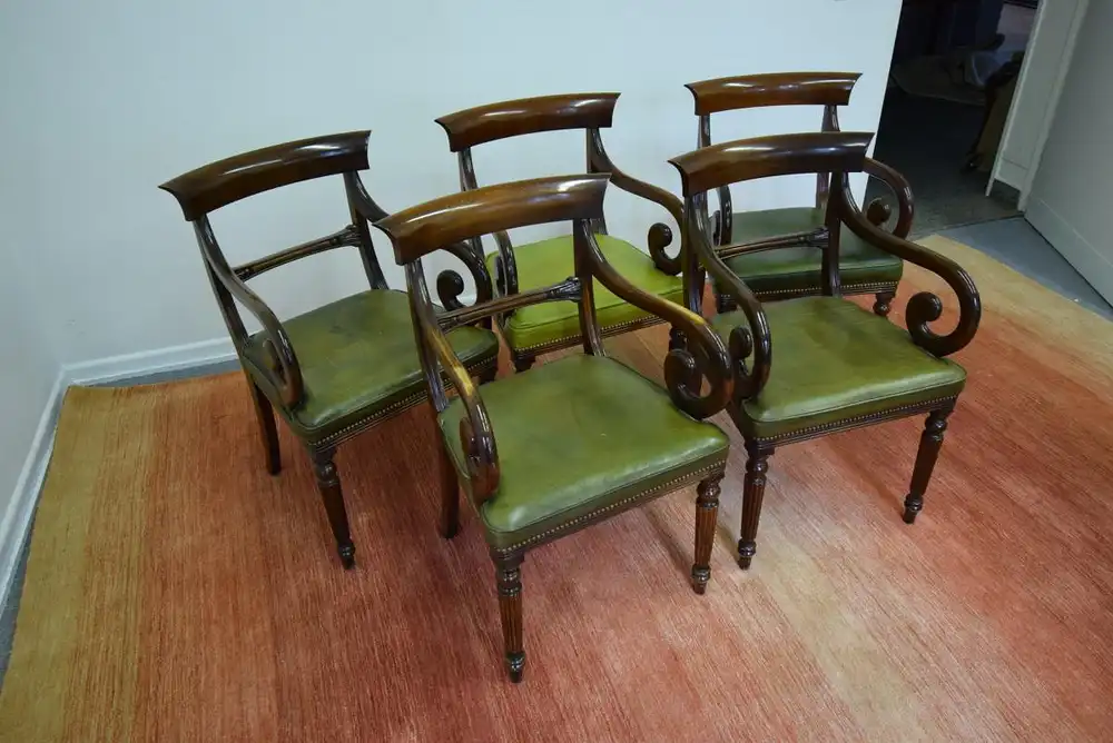 Stuhl englisch Leder Mahagoni Fa. Wiechmann  1