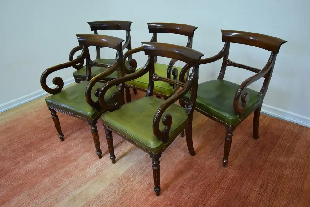 Stuhl englisch Leder Mahagoni Fa. Wiechmann  3