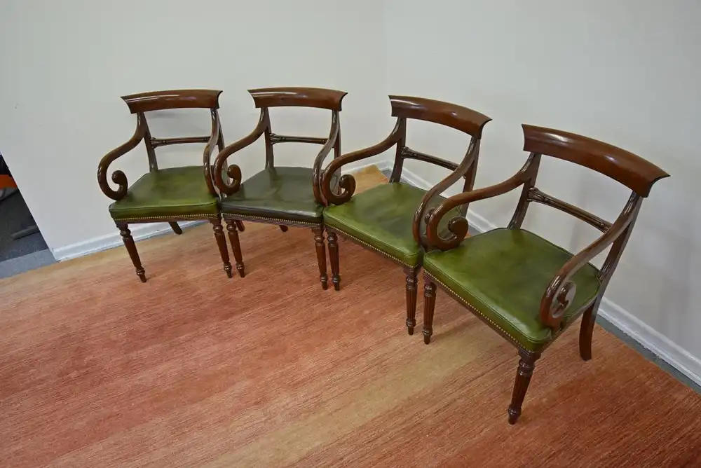 Stuhl englisch Leder Mahagoni Fa. Wiechmann  4