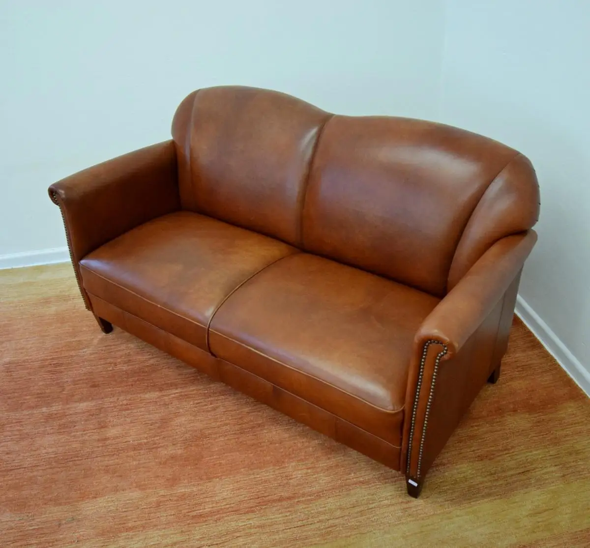 2er Sofa englisch Leder Buche  1