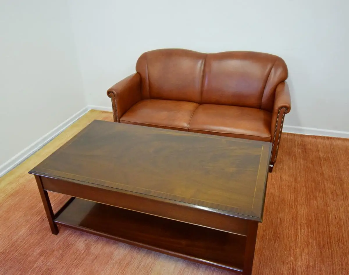 2er Sofa englisch Leder Buche  2