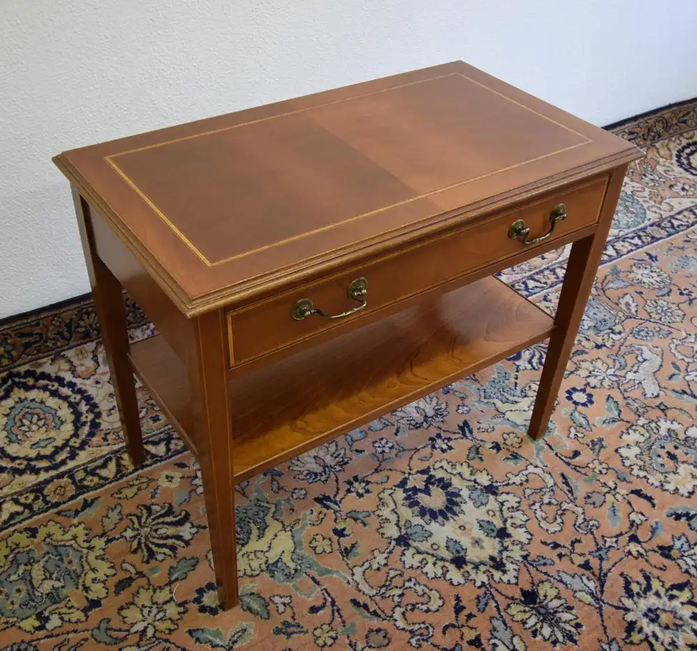 Beistelltisch Englisch Georgian Style Mahagoni mit Intarsien  3