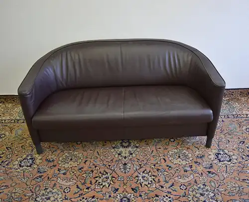 2er Sofa Rundy Clubsofa Englisch Modern Style Leder Schwarz 