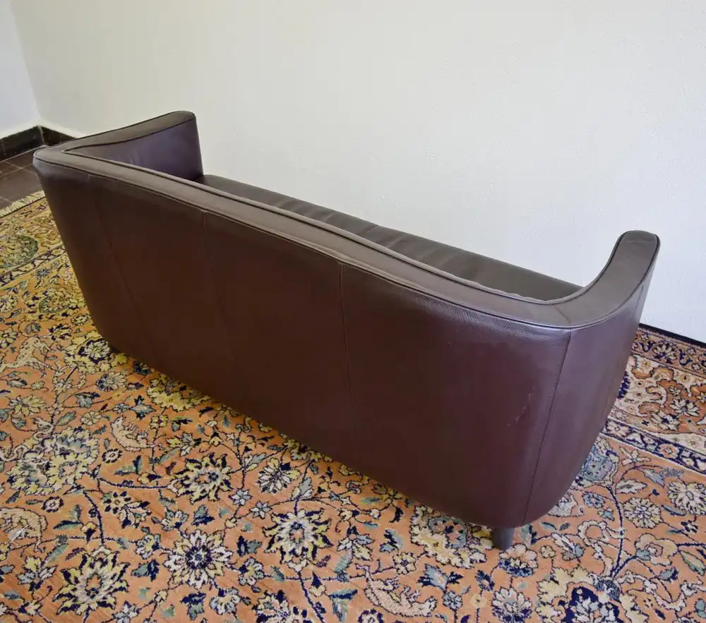 2er Sofa Rundy Clubsofa Englisch Modern Style Leder Schwarz  3