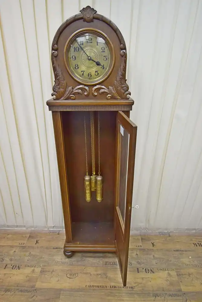 Standuhr  Jugendstil um 1920 Eiche  1