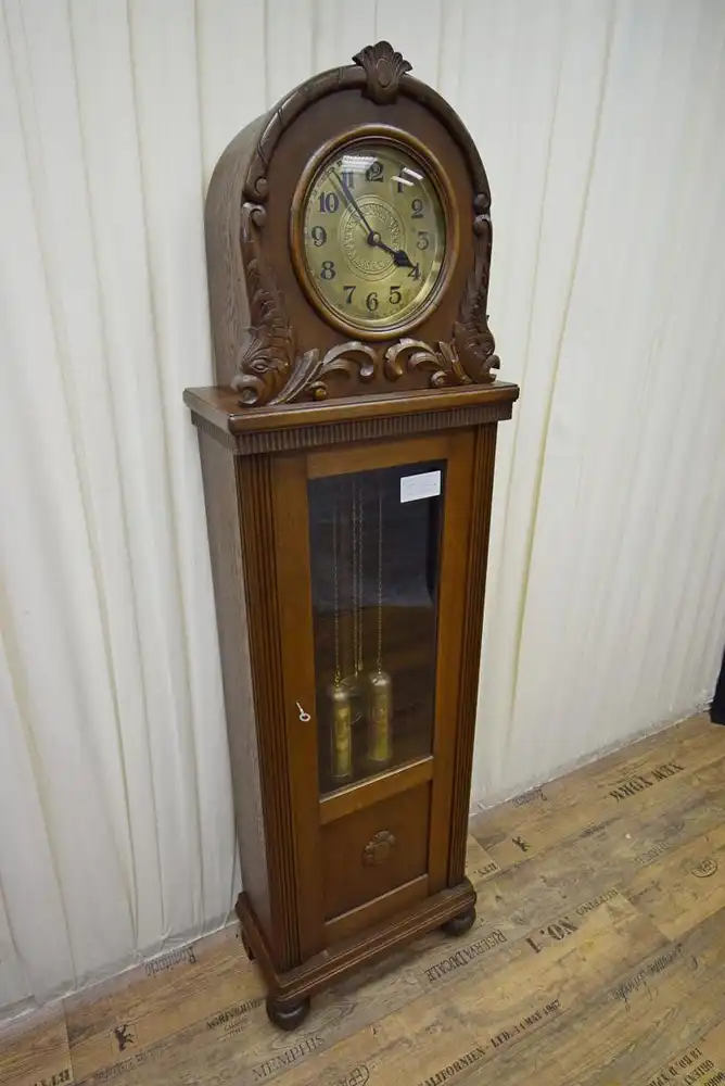 Standuhr  Jugendstil um 1920 Eiche  2