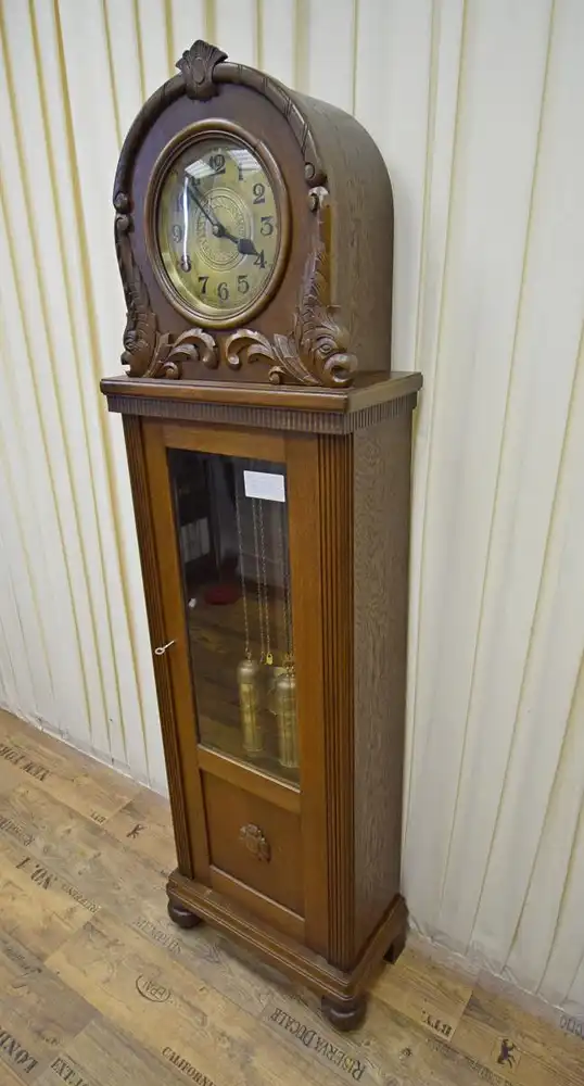 Standuhr  Jugendstil um 1920 Eiche  3