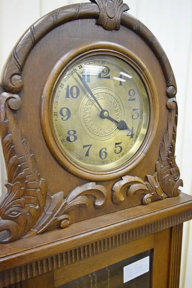 Standuhr  Jugendstil um 1920 Eiche  5