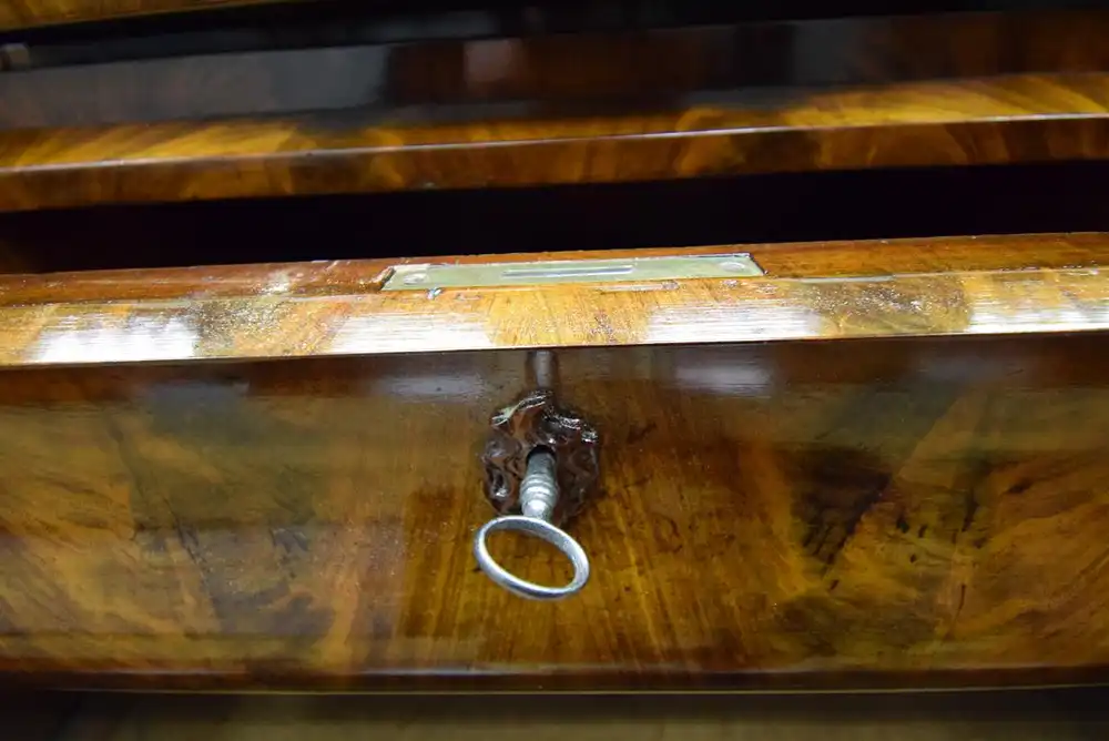 Kommode mit Spiegelaufsatz Biedermeier um 1840 Mahagoni  3