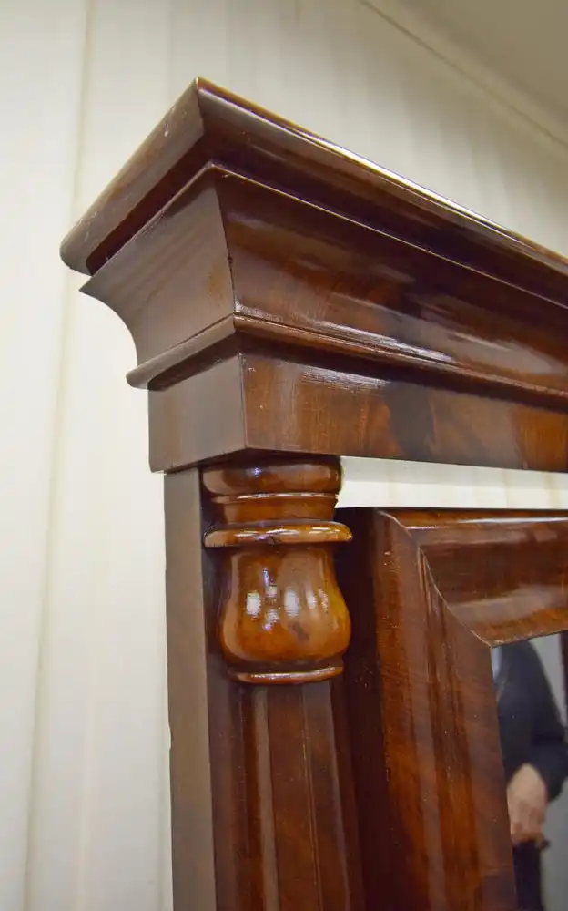 Kommode mit Spiegelaufsatz Biedermeier um 1840 Mahagoni  4