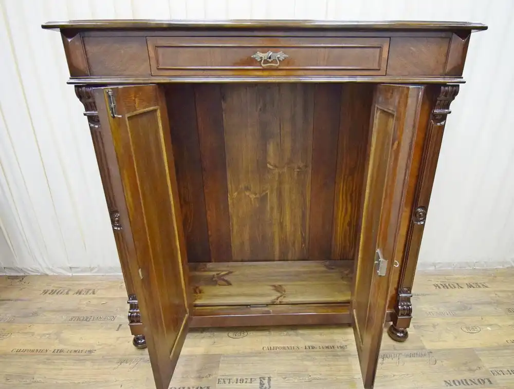 Wäscheschrank Gründerzeit um 1890 Mahagoni  1