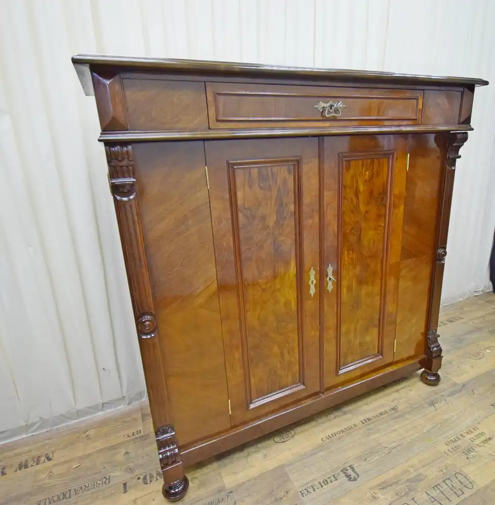 Wäscheschrank Gründerzeit um 1890 Mahagoni  2