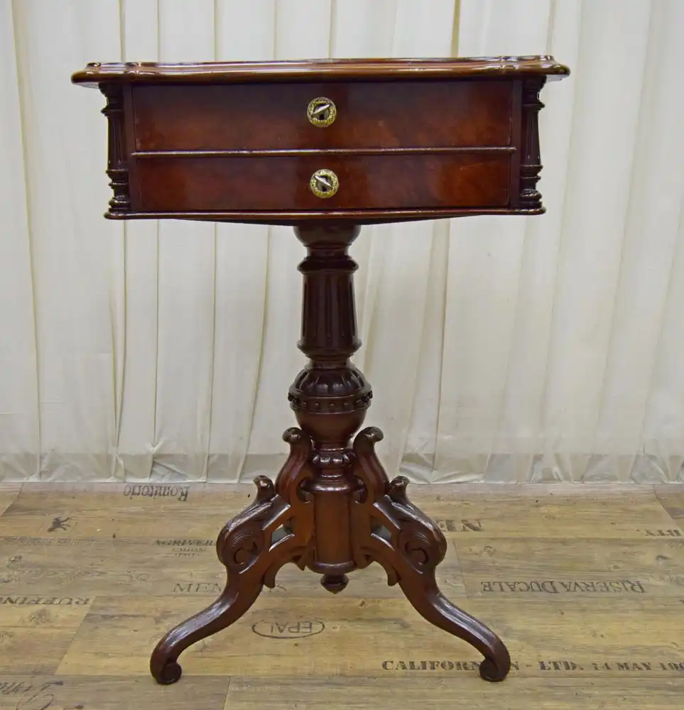 Beistell/Nähtisch Biedermeier um 1860 Mahagoni  0