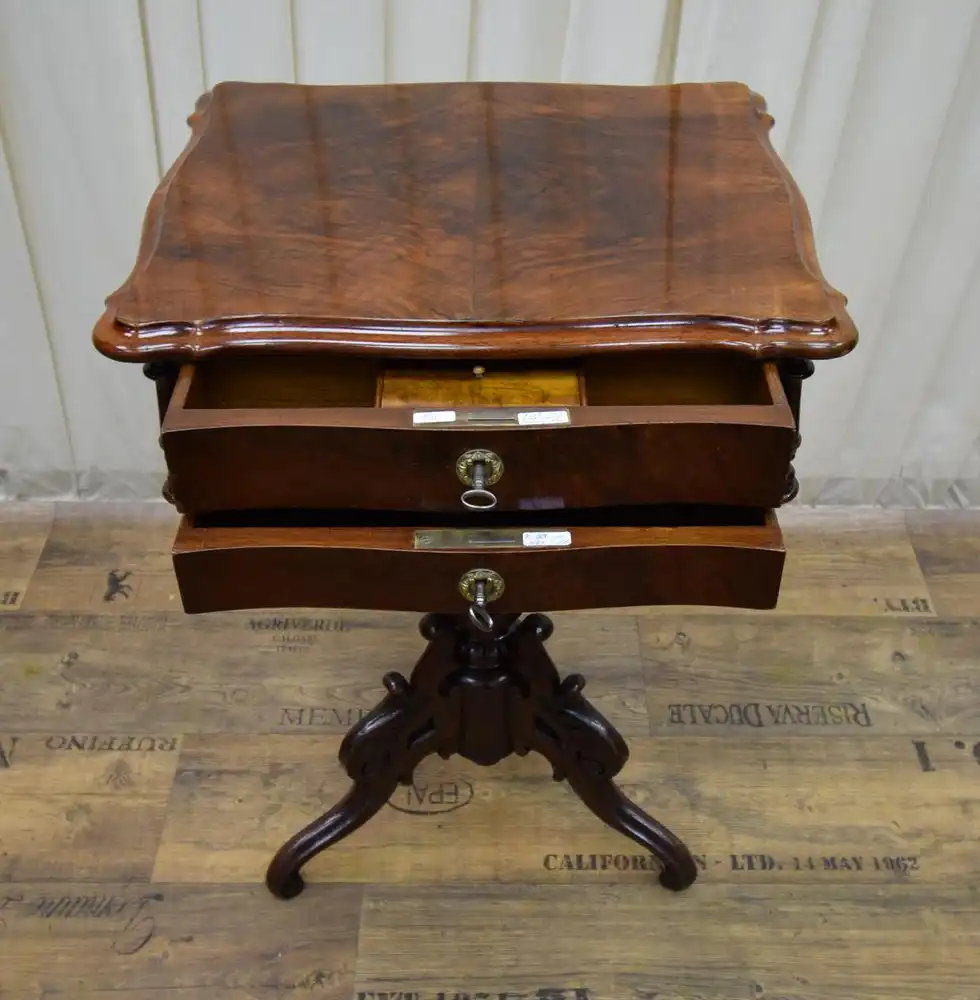 Beistell/Nähtisch Biedermeier um 1860 Mahagoni  1
