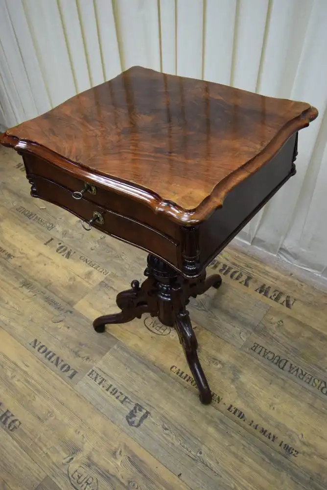 Beistell/Nähtisch Biedermeier um 1860 Mahagoni  5