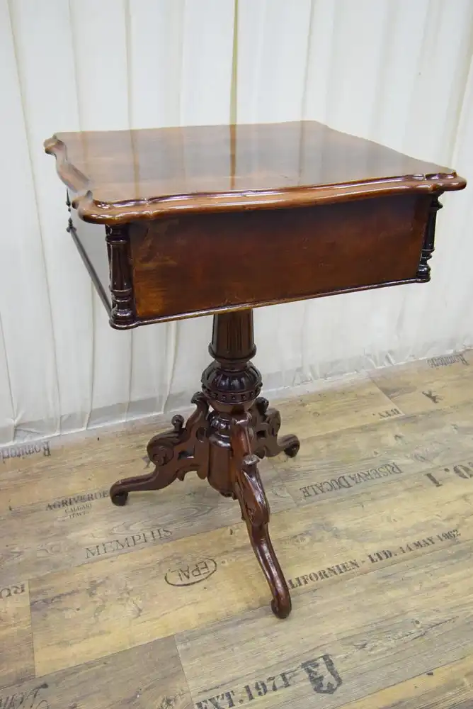 Beistell/Nähtisch Biedermeier um 1860 Mahagoni  7
