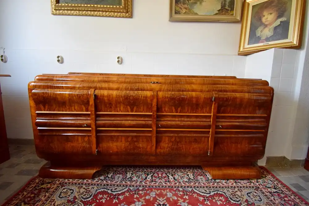 Sideboard Art Deco um 1915 kaukasischer Nussbaum  0