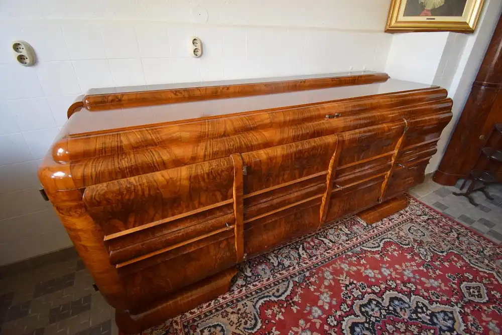 Sideboard Art Deco um 1915 kaukasischer Nussbaum  2