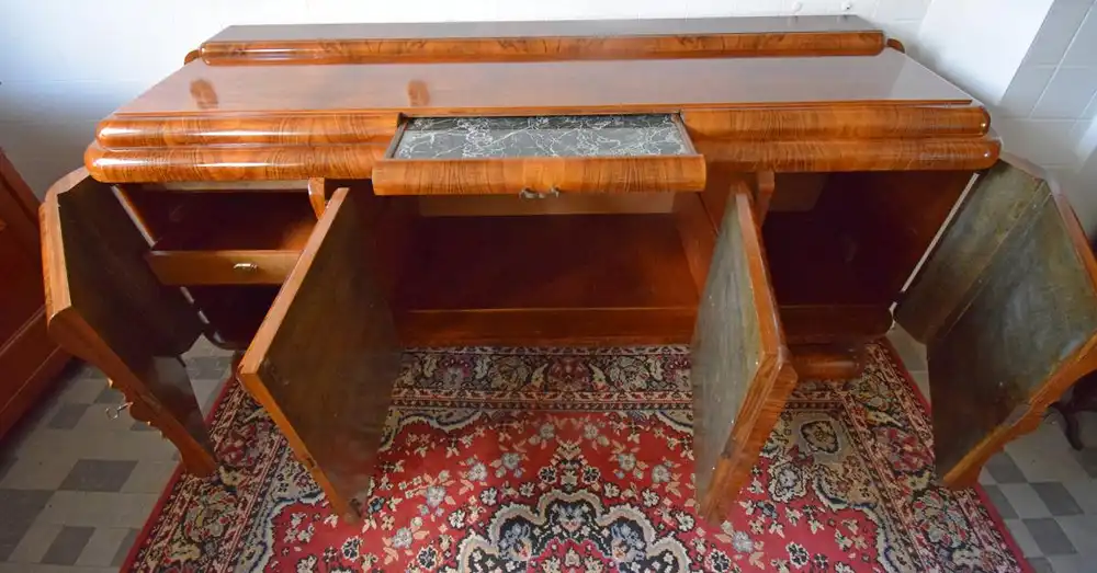 Sideboard Art Deco um 1915 kaukasischer Nussbaum  4