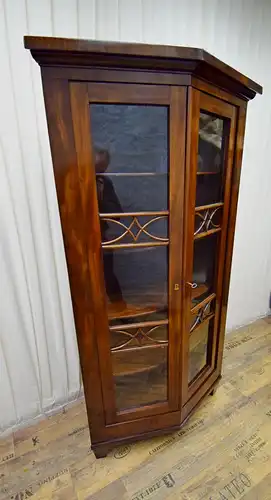 Schrankumbau zur Vitrine Biedermeier Mahagoni um 1900