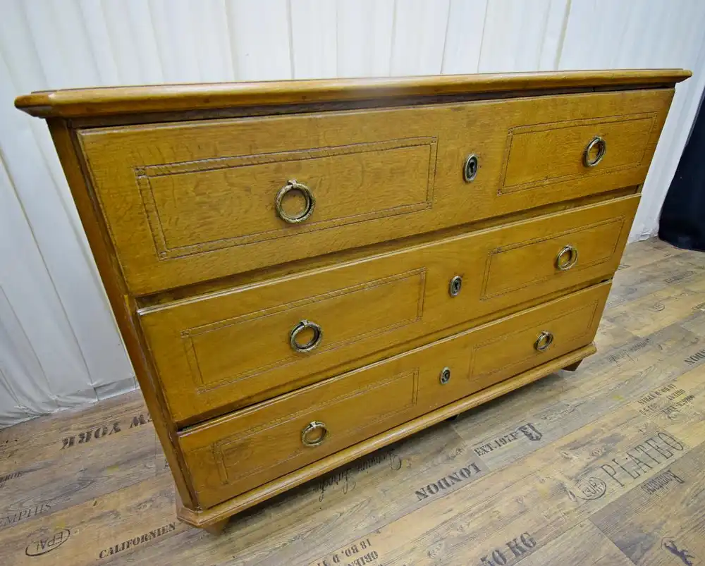 Wäscheschrank Barock um 1800 massive Eiche  2