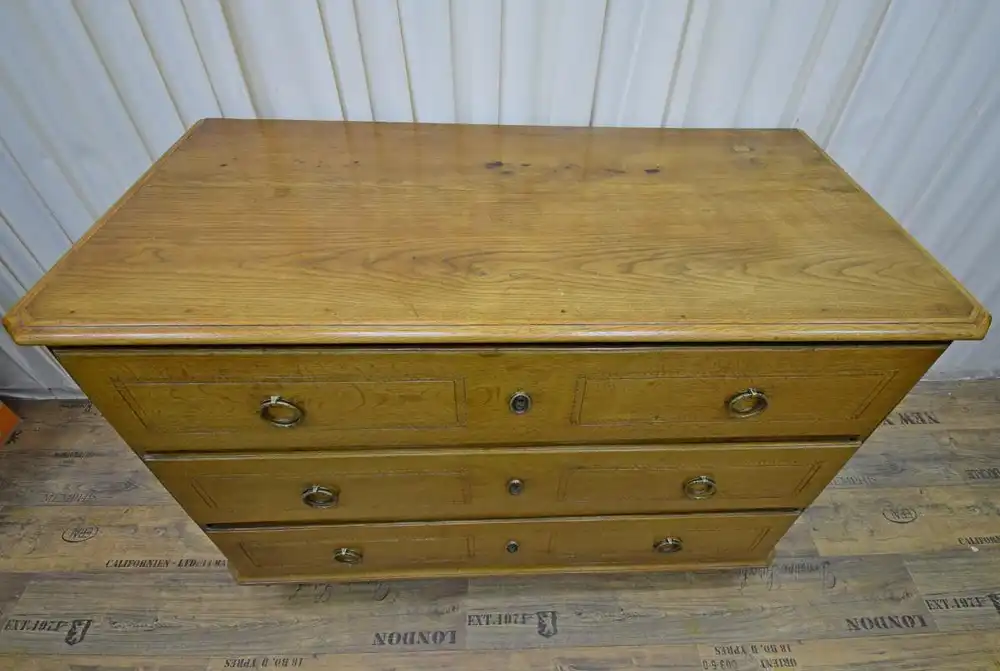 Wäscheschrank Barock um 1800 massive Eiche  5