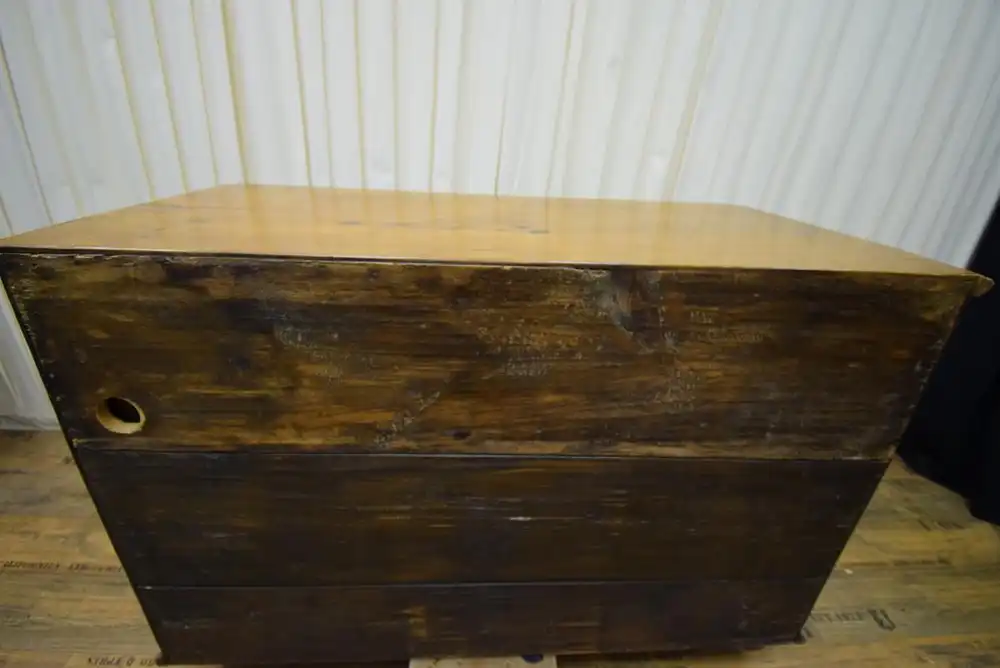 Wäscheschrank Barock um 1800 massive Eiche  6