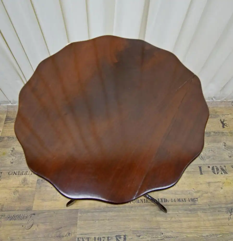 Beistelltisch Mahagoni Schellack Biedermeier um 1860  6