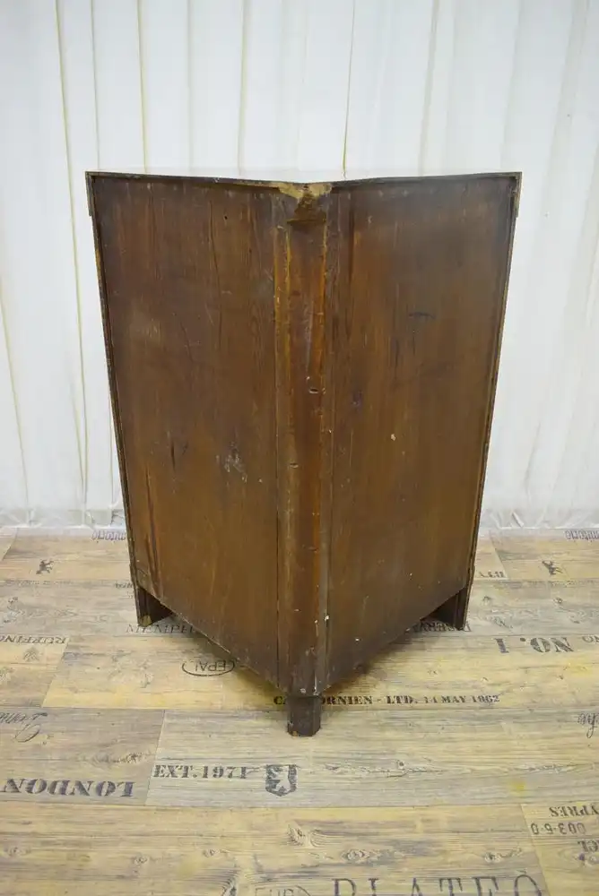 Eckschrank Biedermeier um 1850 Mahagoni mit Messing Intarsien  6