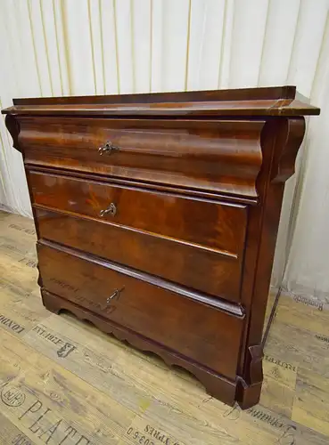 Kommode Biedermeier um 1850 Mahagoni Schellack 