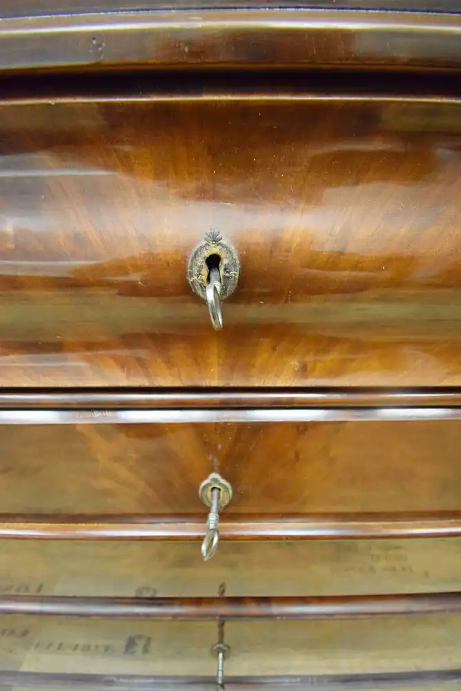 Kommode Biedermeier um 1850 Mahagoni Schellack  5