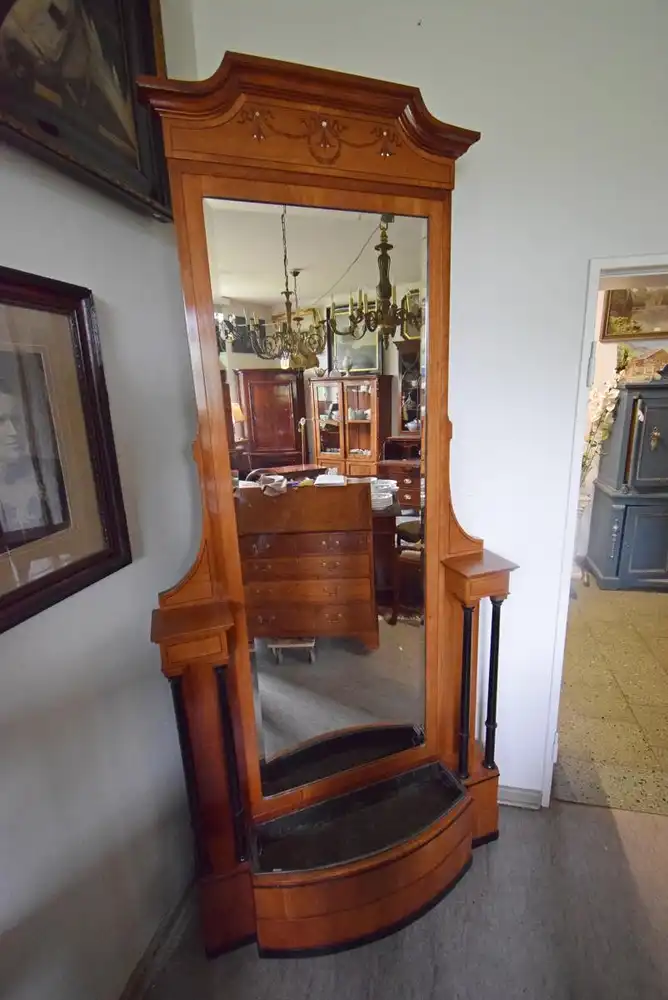 Standspiegel Art Deco um 1920 Nussbaum  1