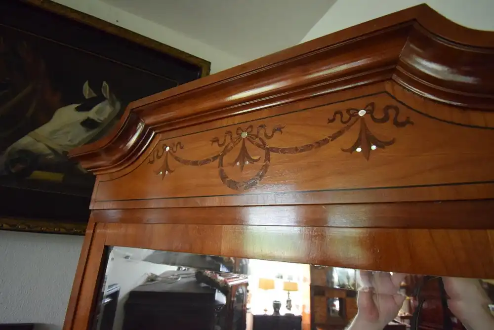 Standspiegel Art Deco um 1920 Nussbaum  5