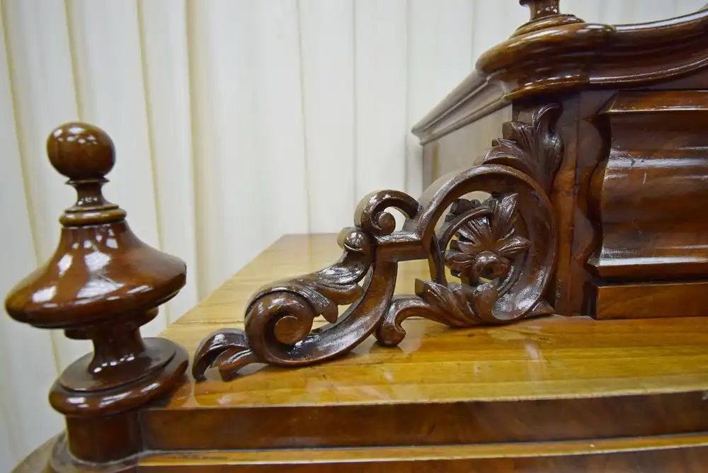 Vitrinenschrank mit Aufsatz Louis Philippe um 1860 Mahagoni  4