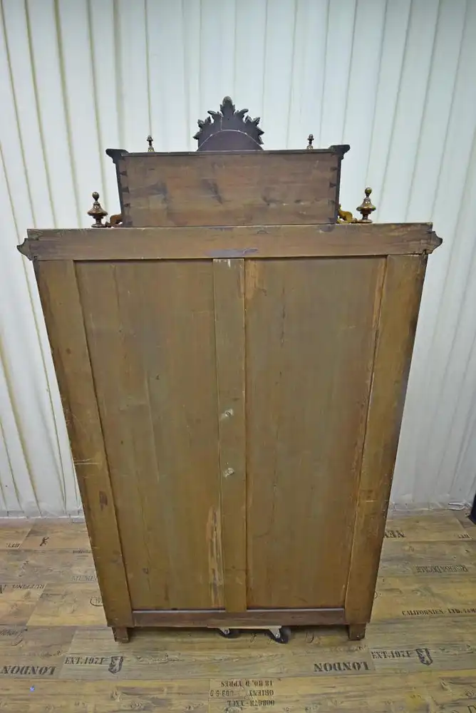 Vitrinenschrank mit Aufsatz Louis Philippe um 1860 Mahagoni  8