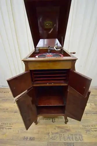 Grammophonschrank Gramola um 1920 Mahagoni voll funktionsfähig 