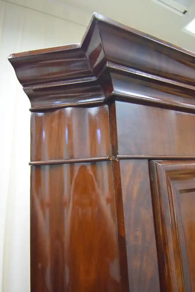 Eckschrank Biedermeier um 1850 Mahagoni Schellack 3