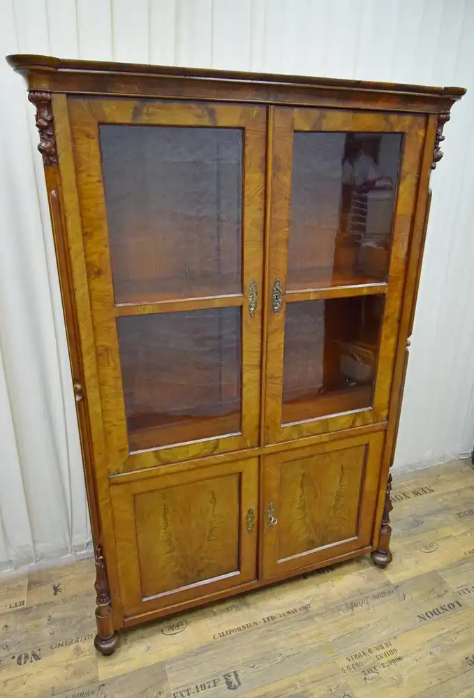 Vitrinenschrank Sptbiedermeier 1860/70 Mahagoni  0